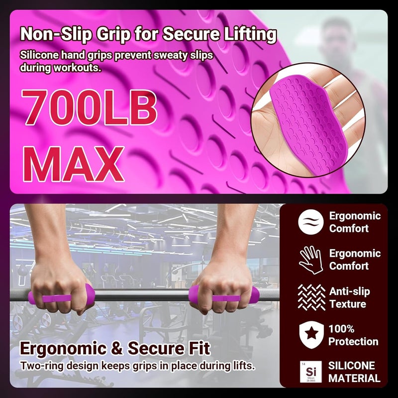 Harqa Anti‑Slip Workout Grips – Ergonomic Rubber Palm Protector for Weight Lifting, Deadlifts, Pull‑Ups, Crossfit – Two-Ring, No Sweaty Gym Grip Pads for Men & Women - Image 3